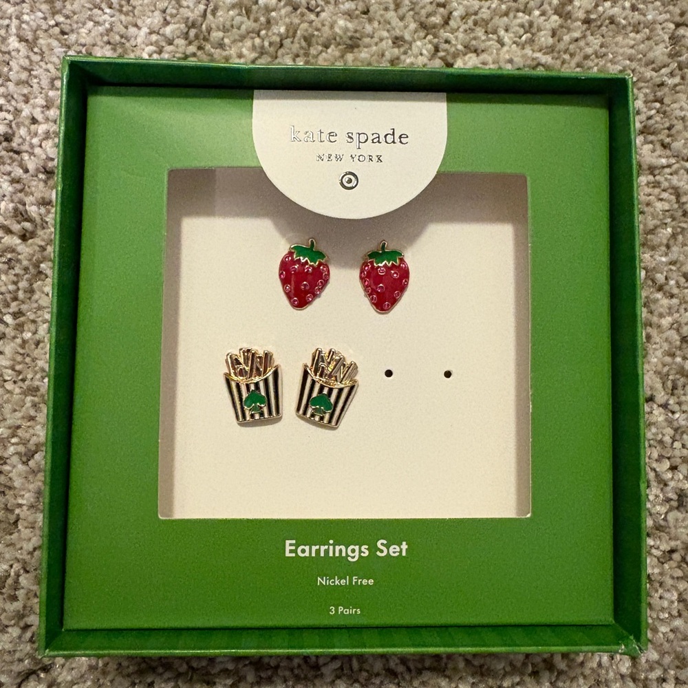 Kate Spade x Target Strawberry and Fries Earrings Set